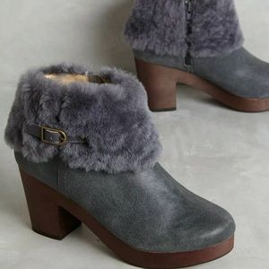 Anthropologie Grey Clog Boot
